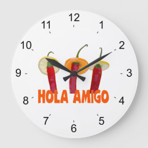 Hola Amigo Große Wanduhr
