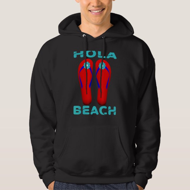 Hola Beach Vacation Summer Flip Flops 12 Hoodie (Vorderseite)