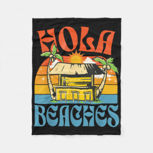 Hola Beaches Funny Aloha Beach Familienurlaub Fleecedecke