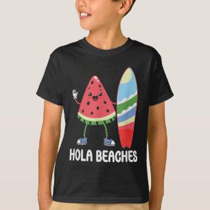Hola Beaches Niedlich Kawaii Watermelon Surfboard T-Shirt