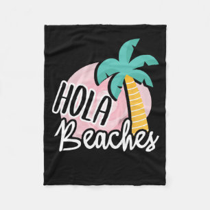 Hola Beaches Palm Tree Beach Sommerurlaub Geschenk Fleecedecke
