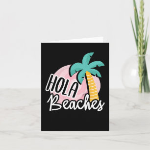Hola Beaches Palm Tree Beach Sommerurlaub Geschenk Karte