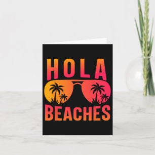Hola Beaches Retro Sunset Funny Summer Beach Vibes Karte