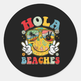 Hola Beaches Smile Funny Beach Sommer Runder Aufkleber