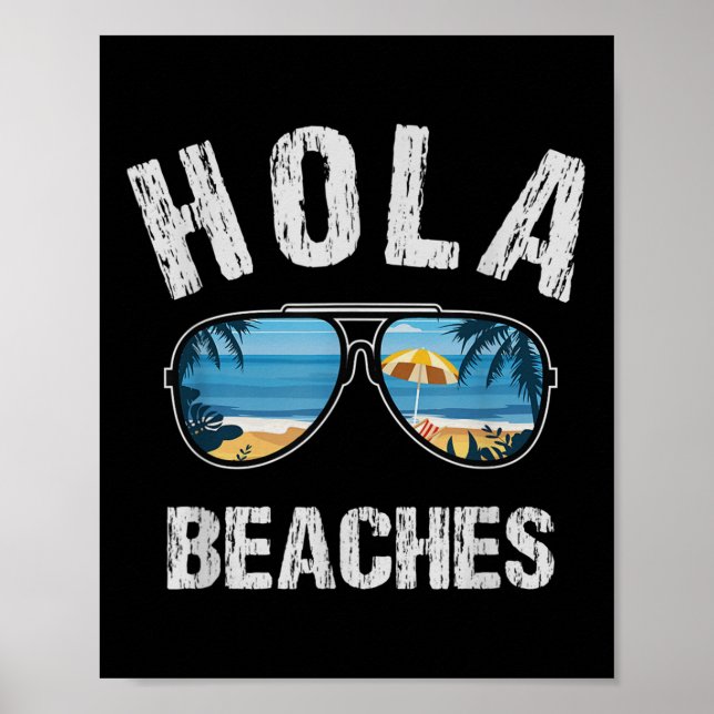 Hola Beaches Sommer Tanks für Männer Funny Vacatio Poster (Vorne)