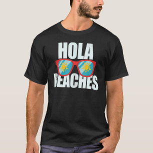 Hola Beaches Summer Glasses Cruise Vacacation Palm T-Shirt