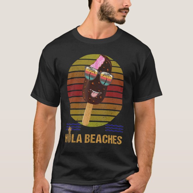 Hola Beaches Summer Hawaiian Summer Walker Ice Cre T-Shirt (Vorderseite)