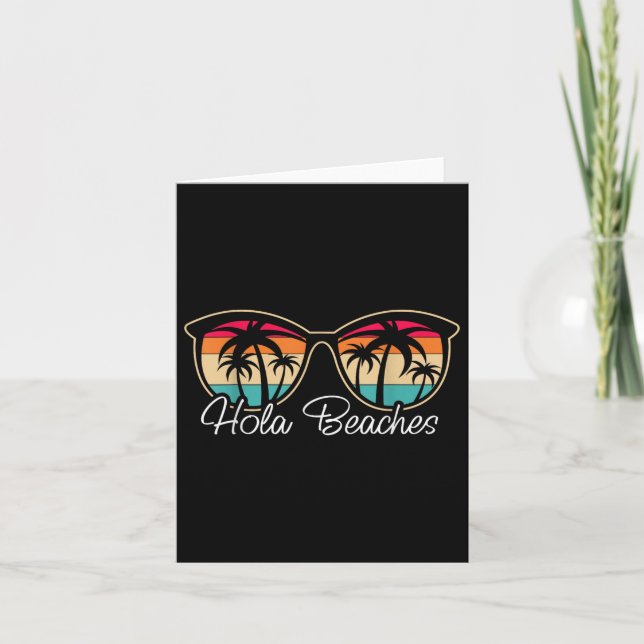 Hola Beaches Vacation Beach Sun Wedding Beach Fan Karte (Vorderseite)