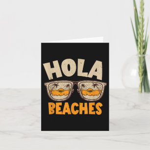 Hola Beaches Vintag Retro Sungles Beach Urlaub Karte