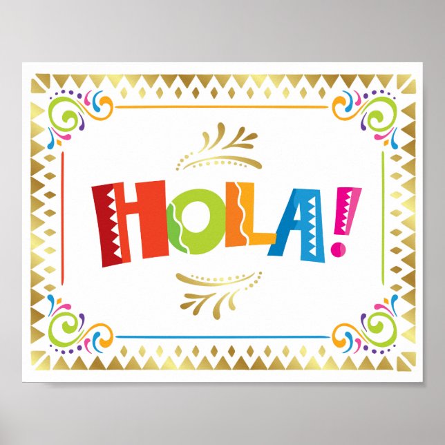 HOLA! Fiesta Party Signieren Print Poster (Vorne)