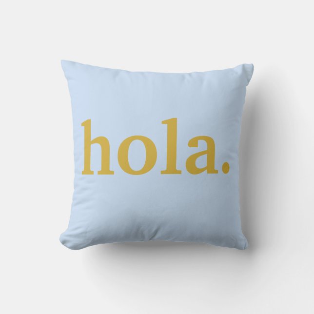 Hola Gold Script & Blue Kissen (Vorderseite)