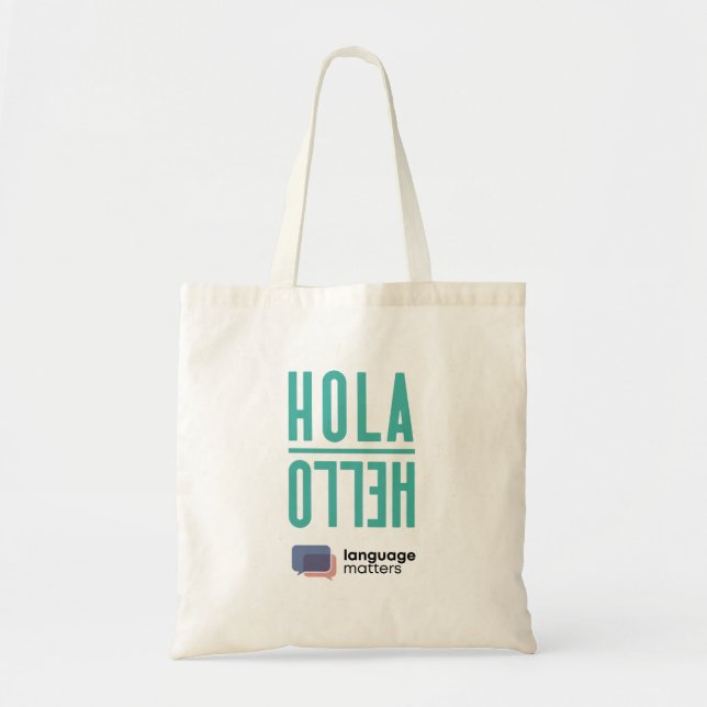 Hola/Hello Tote Bag by Language Matters Tragetasche (Vorne)