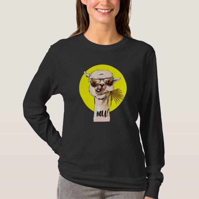Hola Llama Farm Niedlich Llama T-Shirt (Vorderseite)