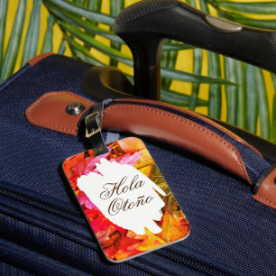 Hola Otoño Einzigartiger Herbst lässt Girly Trendy Gepäckanhänger