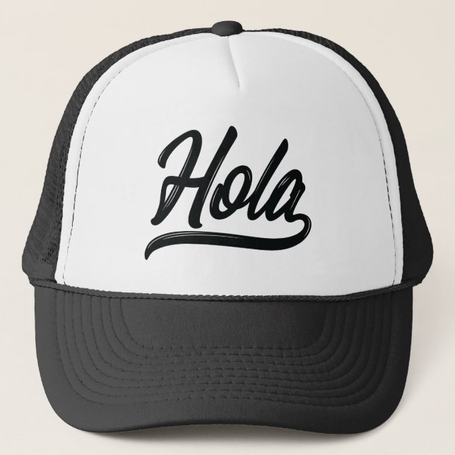 Hola Script (schwarz) Truckerkappe (Vorderseite)