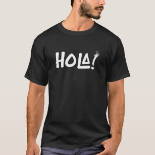 Hola Spanish Simple Typografie T-Shirt