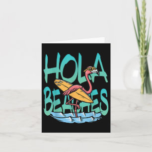 Hola Strände Flaming Surfer im Meer Wav Karte