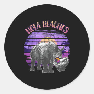 Hola Strände Rhino Lover Vacay Mode Sommerferien Runder Aufkleber