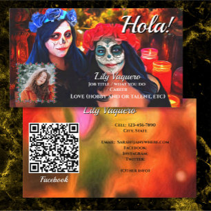 Hola Vallarta Catrinas 1718 Social QR Code Visitenkarte