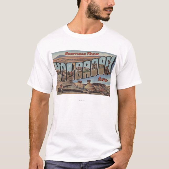Holbrook, Arizona - große Buchstabe-Szenen T-Shirt (Vorderseite)