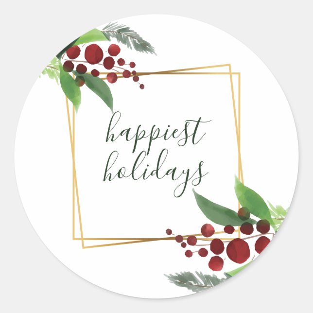 Holches Branches Happiest Holidays Sticker (Vorderseite)
