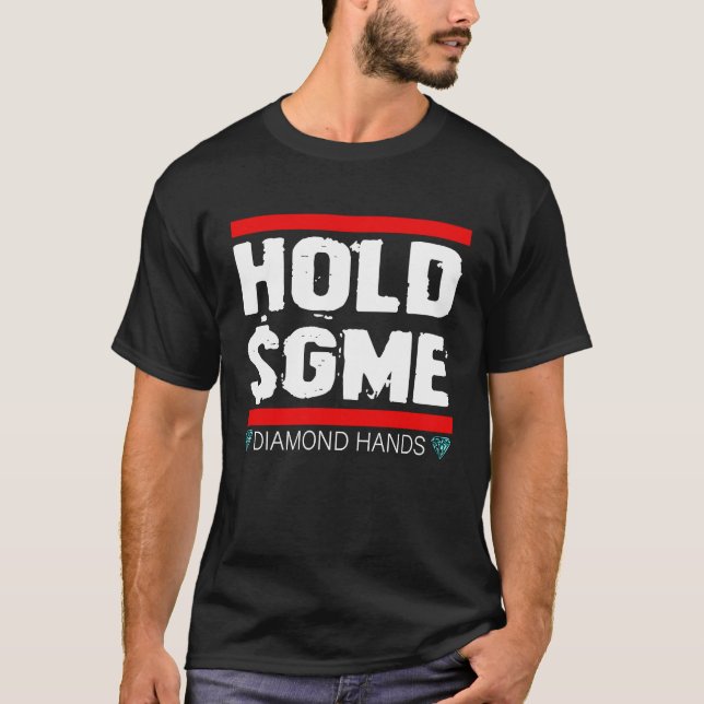 Hold GME Diamonds Hand Autist Stonk Market Tendie T-Shirt (Vorderseite)