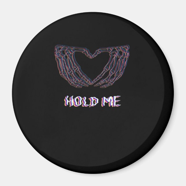 Hold Me Classic - Skeletton Handherz Magnet (Vorne)