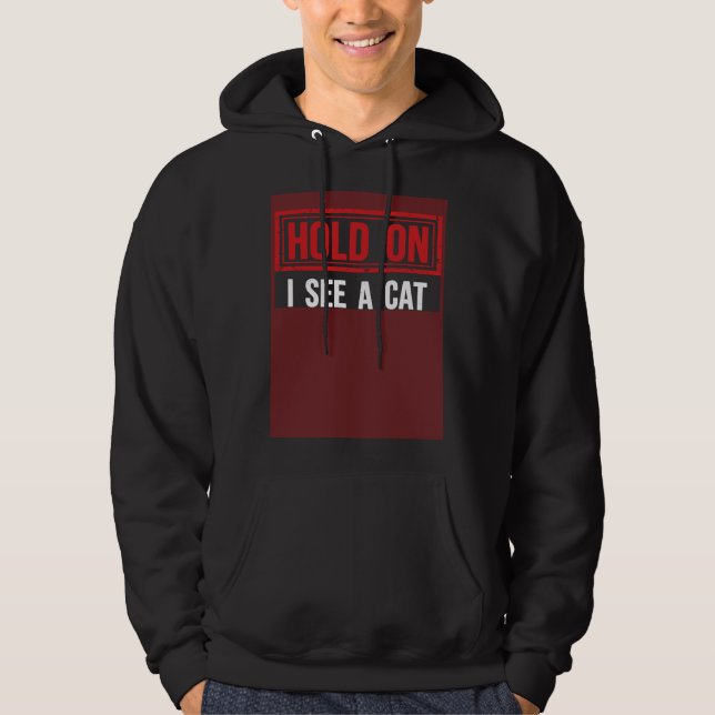 Hold On I See A Cat  cats Hoodie (Vorderseite)