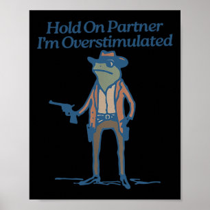 Hold on Partner Im überstimulierten Cowboy Frog Vi Poster