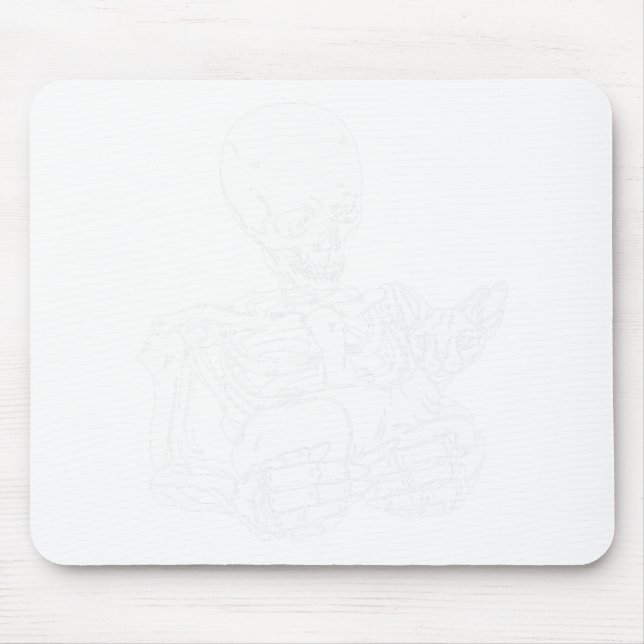 Holding Cat Funny Halloween Skull Sphynx Cat Mousepad (Vorne)