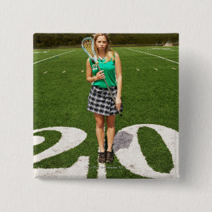 Holding des Highschool Lacrossespielers (16-18) Button