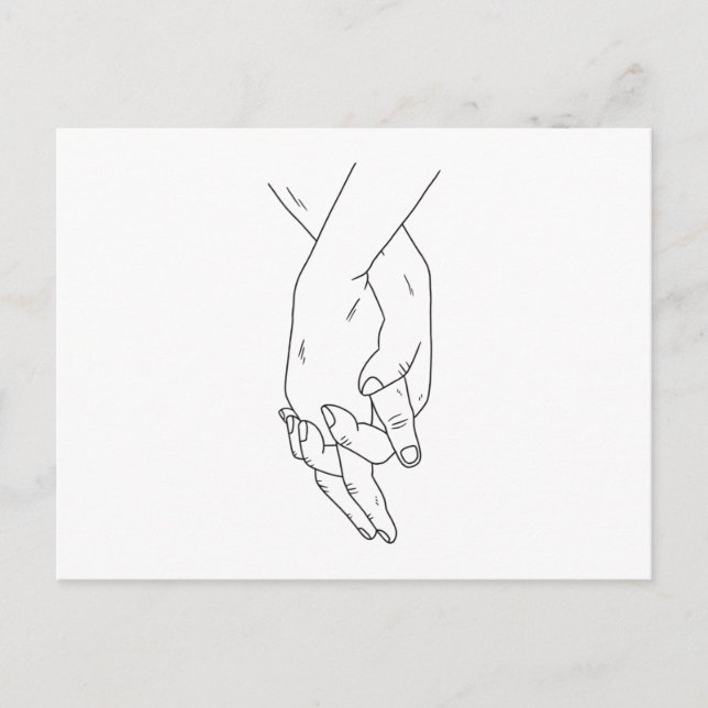 Holding Hands Stroke Postkarte (Vorderseite)