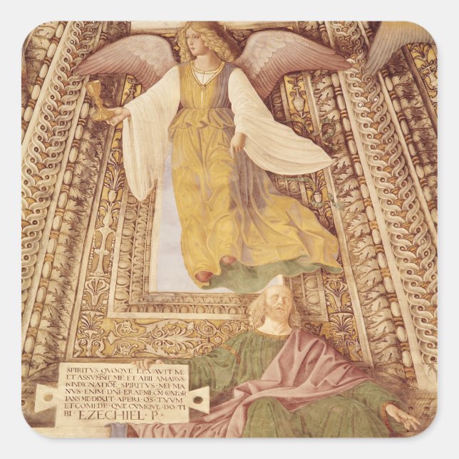 Holdingchalice Ezekiel und Angel Quadratischer Aufkleber (Vorderseite)
