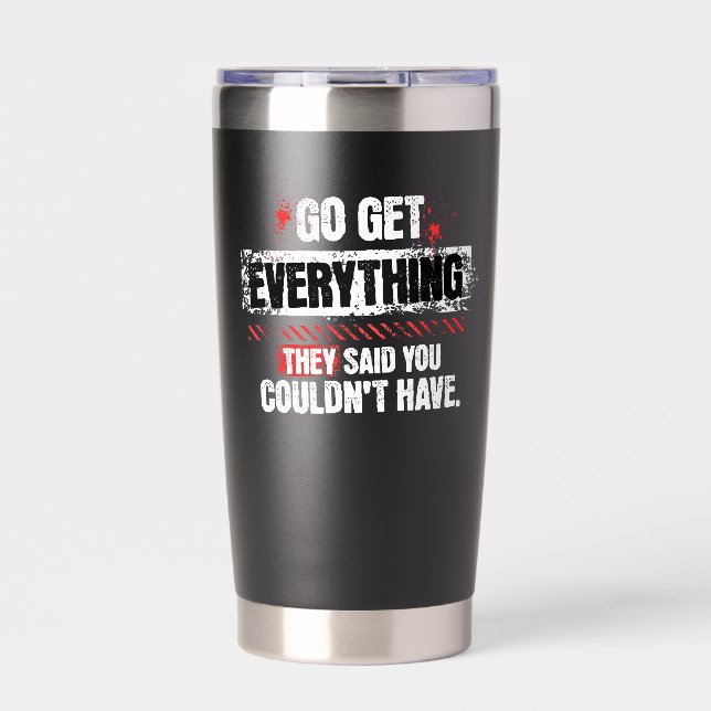 Hole Alles Motivational Mindset Grafik Thermobecher (Vorderseite)