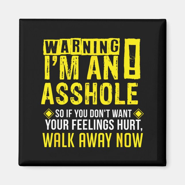 Hole Holes Warning Profanity Fun Gag Gift  Magnet (Vorne)