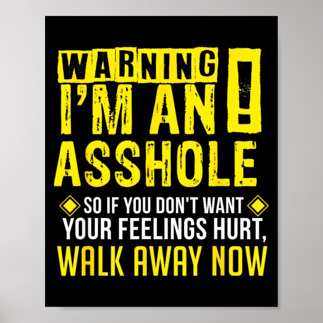 Hole Holes Warning Profanity Fun Gag Gift  Poster (Vorne)