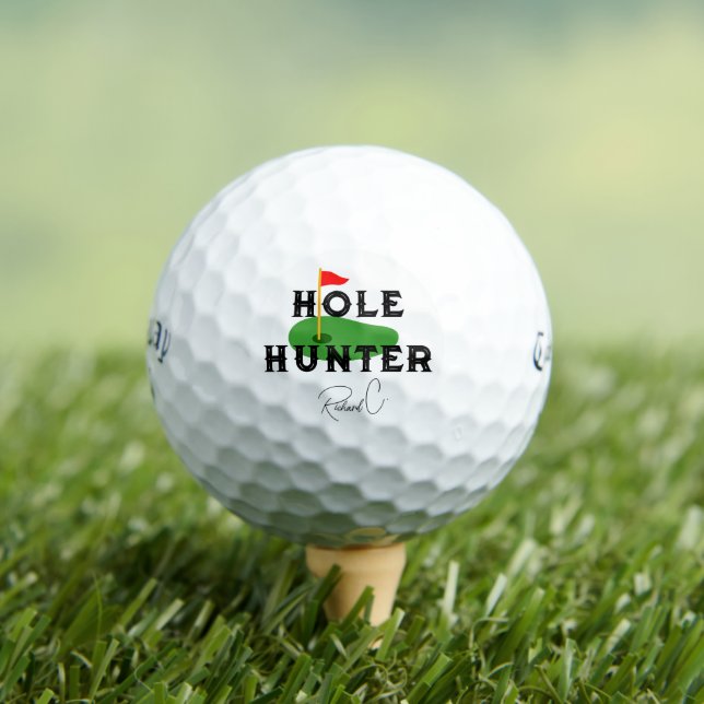 Hole Hunter Golf Balls - Funny Golf Meme Golfball (Insitu T-Shirt)