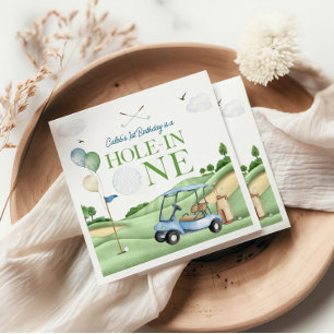 Hole In One Boy Golf Erster Geburtstag Par-Tee Serviette