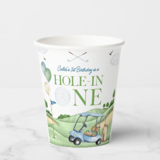 Hole In One Boy Golf First Birthday Par-Tee Pappbecher