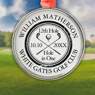 Hole in One Classic Personalisierter Golf Ornament Aus Metall