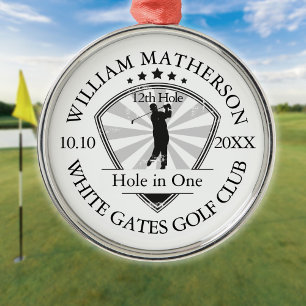 Hole in One Classic Personalisiertes Golf Ornament Aus Metall