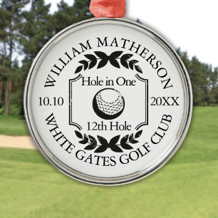 Hole in One Classic Personalisiertes Golf Ornament Aus Metall