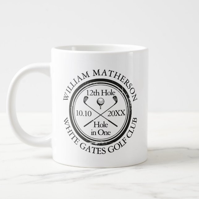 Hole in One Classic Personalized Golf Jumbo-Tasse (Links)