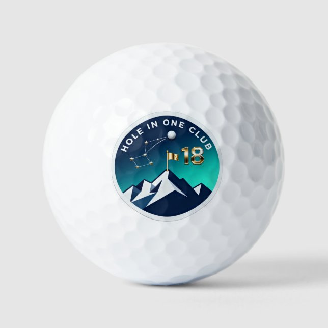 Hole In One Club 18 | Night Sky Mountain Golf  Golfball (Vorderseite)