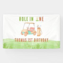 Hole In One First Birthday Party Banner