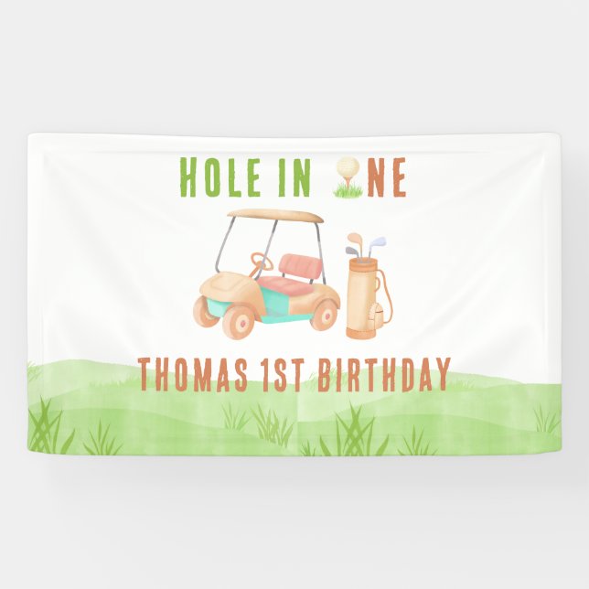 Hole In One First Birthday Party Banner (Horizontal)
