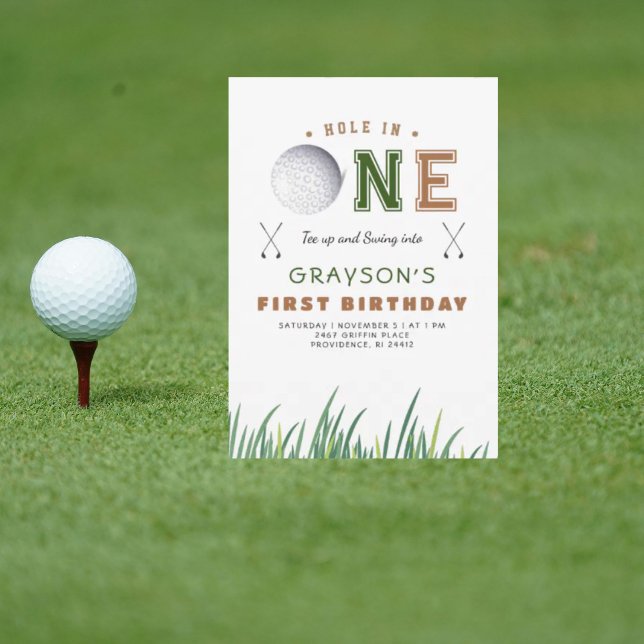 Hole-in-One Golf 1. Geburtstag Party Einladung (Von Creator hochgeladen)