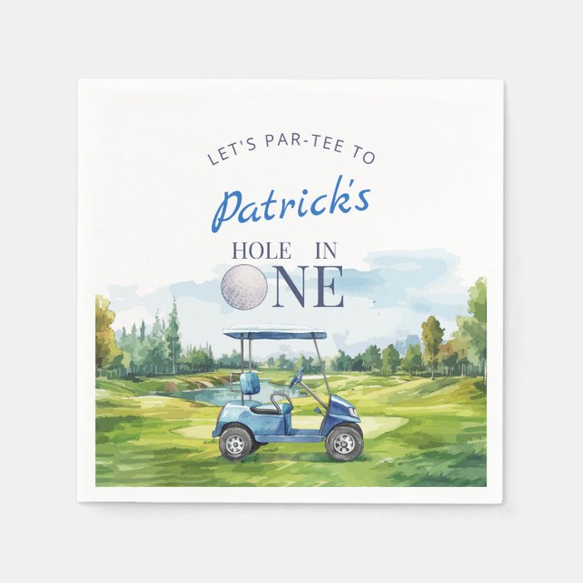 Hole In One Golf 1. Geburtstag  Serviette (Vorderseite)