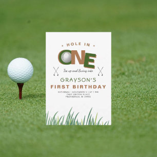 Hole-in-One Golf 1. Geburtstagsfeier II Einladung