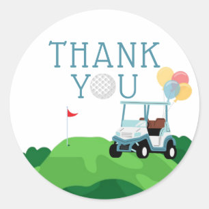 Hole In One Golf Birthday Thank You Sticker